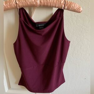 Express burgundy satin-feel top